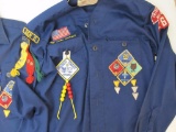 Lot of Boy Scouts of America Uniforms including Cub Scout shirt, Boy Scout Shirt, and Pants,