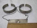 Vintage Silvertone Bangle Bracelet Shackle/Cuffs, 4 oz
