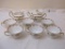 Royal Embassy China Rutland 6 Tea Cups, Sugar Bowl with Lid, and Creamer, 3 lb 9 oz