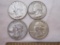 4 US Silver Coins Washington Quarters including 2 1962-D, 1963, and 1963-D, 24.9 g total weight