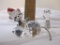 Vintage Glass and Ceramic Cat Figurines including Swarovski Crystal and Japan ceramic, 5 oz