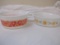 2 Pyrex Casserole Dishes including Friendship Orange 2 1/2 Qt Casserole Dish/Ovenware, and Town and