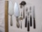 Lot of Misc. Silverplate Serving Utensils including WMF Pearl ladle, Hunt-Hallmark Co Pie Server