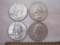 4 US Silver Coins Washington Quarters from 1962-3 including 2 1963-D, 25 g total weight