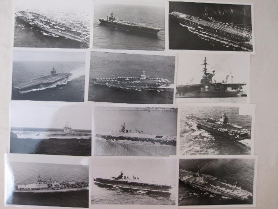 12 Vintage Black & White Naval Photographs from 1940s-1980s, 2 oz