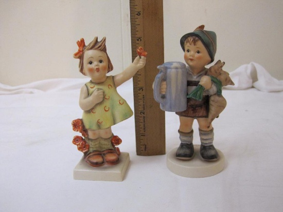 2 Goebel Ceramic Figurines including "For Father" and "Spring Cheer", 10 oz