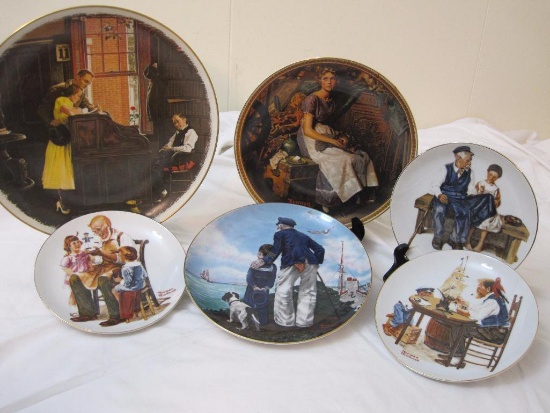 Lot of Norman Rockwell Collectible Plates including "The Toymaker", "The Lighthouse Keeper's