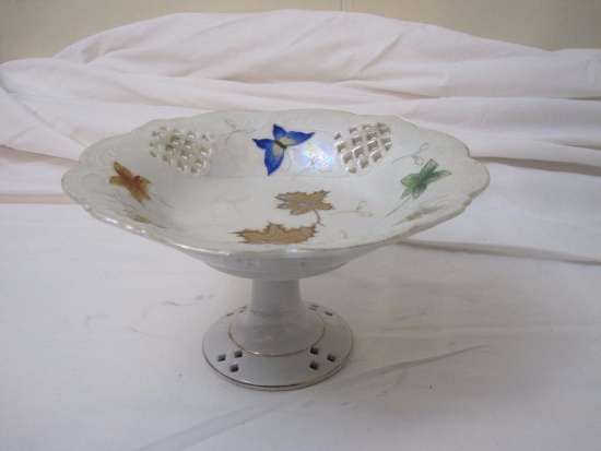 Vintage Lipper & Mann Creations Porcelain 2 Pc Opalescent Compote, Japan, 1 lb