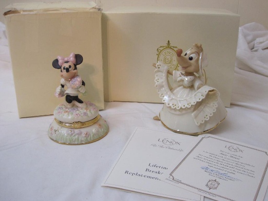 Lenox Classics Ceramic Figures including Minnie Mouse and Suzy Mouse, 1 lb 12 oz