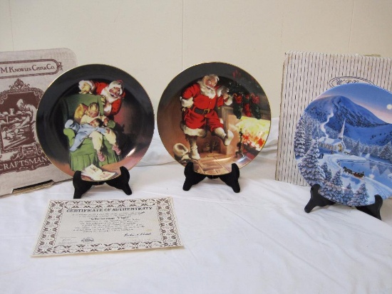 Lot of Collectible Plates including "Christmas Vigil" Edwin M Knowles 1990, "Silent Night" WS George