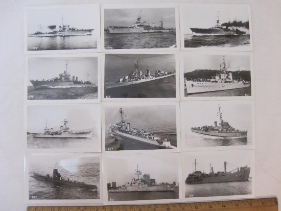 12 Vintage Black & White Naval Photographs from 1930s-1970s, 2 oz