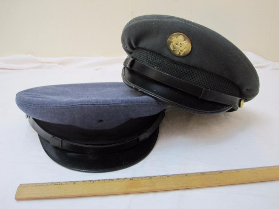 2 Vintage Military/Army Uniform Hats/Caps, one marked Wool Serge, 1 lb 2 oz