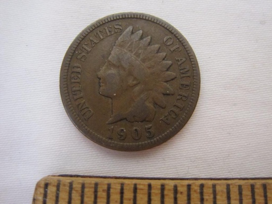 US 1905 Indian Head One Cent Coin/Penny, .2 oz