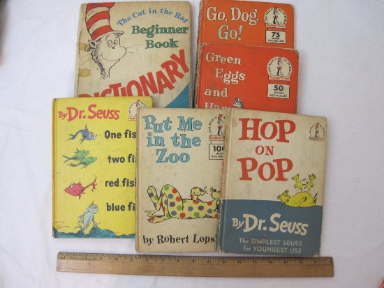 Lot of Vintage Dr. Seuss Books including Green Eggs and Ham, Put Me in the Zoo, One Fish Two Fish