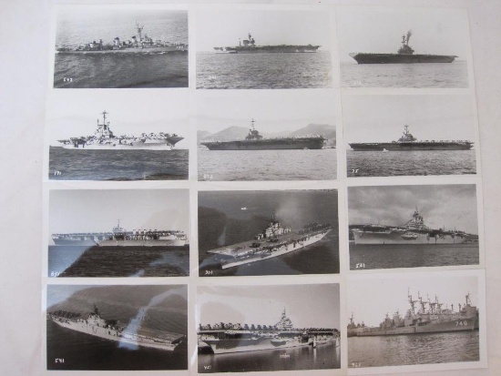 12 Vintage Black & White Naval Photographs from 1930s-1970s, 2 oz
