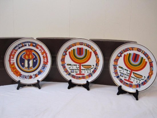 3 Limited Edition Judaic Heritage Collection/Hannukah Collectors Plates by Mordechai N. Rosenstein
