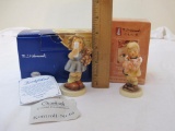 2 MJ Hummel/Goebel Figurines including Christmas Wish #1517 and Pigtails #1382, in original boxes, 9