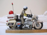 Vintage 1980s Son-Al Toys Bump and Go Highway Patrol Motorcycle and Police Officer, 2 lbs