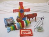 Lot of Vintage Toys including plastic windmill bank and more, 4 oz