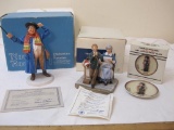 3 Norman Rockwell Figurines including 1980 Annual Mini Plate, 