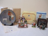 4 Norman Rockwell Collectible Figures and Plate including 