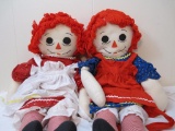 2 Large Vintage Raggedy Ann Plush/Cloth Dolls, 4 lbs