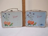 2 Vintage Corsage Metal Lunchboxes, 1964 and 1973 King-Seeley Thermos Co., see pictures for