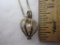 LCC Sterling Silver Caged Pendant on Sterling Chain, both marked 925, 4.6 g total weight