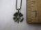 Sterling Silver 4 Leaf Clover Pendant on Sterling Chain, 3.9 g