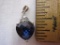 Blue Sapphire Sterling Silver Heart-Shaped Pendant, marked .925, 1.6 g total weight