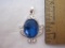 Sterling Silver Blue Sapphire Rhinestone Pendant, marked 925, 8.9 g total weight