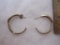 Sterling Silver 3/4 Moon Earrings, marked 925, 1 missing back, 4.1 g total weight