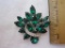 GORGEOUS Silvertone Eisenberg ICE Emerald Brooch