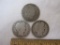 3 Barber Half Dollar Silver Coins- 1900; 1906-D; and 1907-O, 34.9 g total weight