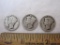 3 1920-D Silver Mercury Dimes, 6.8 g total weight