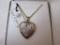 1/13 10K Gold Filled & Sterling Silver Crystal Cut & Polished Heart Pendant on 18