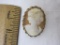 12K Gold Filled Cameo Brooch, marked 12 KGE, 4.7 g total weight