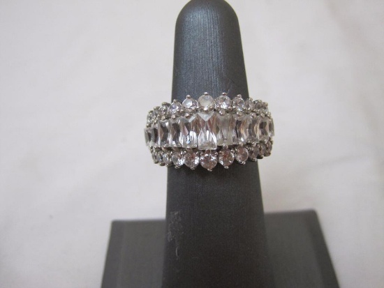 Sterling Silver Cocktail Ring, size 5.5, marked 925 SETA, 5.8 g