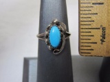 Sterling Silver Pawn Turquoise Ring, 2.1 g