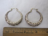 Sterling Silver Unique Victorian Design Earrings, marked 925, 14.4 g total weight