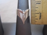 Great Designer Pointed Tapered Sterling Silver Ring, size 5.5, 4.1 g