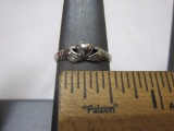 Sterling Silver Hands holding a heart Ring, Size 7, 1 g