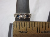 Size 6 Blue Sapphire & Faux Diamond Ring, 3.1 g