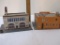 2 HO Scale Train Display Plastic Buildings including Fire Department, 1 lb 2 oz