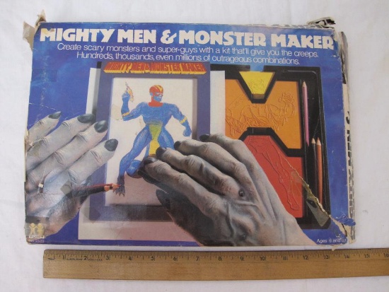 Vintage Mighty Men & Monster Maker Drawing Kit, 1978 TOMY, in original box, 1 lb 10 oz