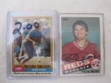 2 Pete Rose Baseball Cards including signed 1985 Topps Manager Card, 2 oz