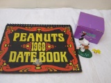 1968 Peanuts Date Book Calendar and Department 56 Peanuts Snoopy The Easter Beagle Figurine