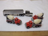 Lot of Diecast Hot Wheels 1979 Cement Trucks and Tractor Trailer, 8 oz