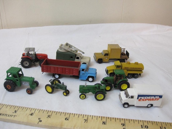 Lot of Miniature Vehicles including farm equipment, trucks, and more
