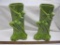 Pair of Elegant Green Royal Haeger Lime Green Dancing Girl Vases, 14 inches tall, 6lbs